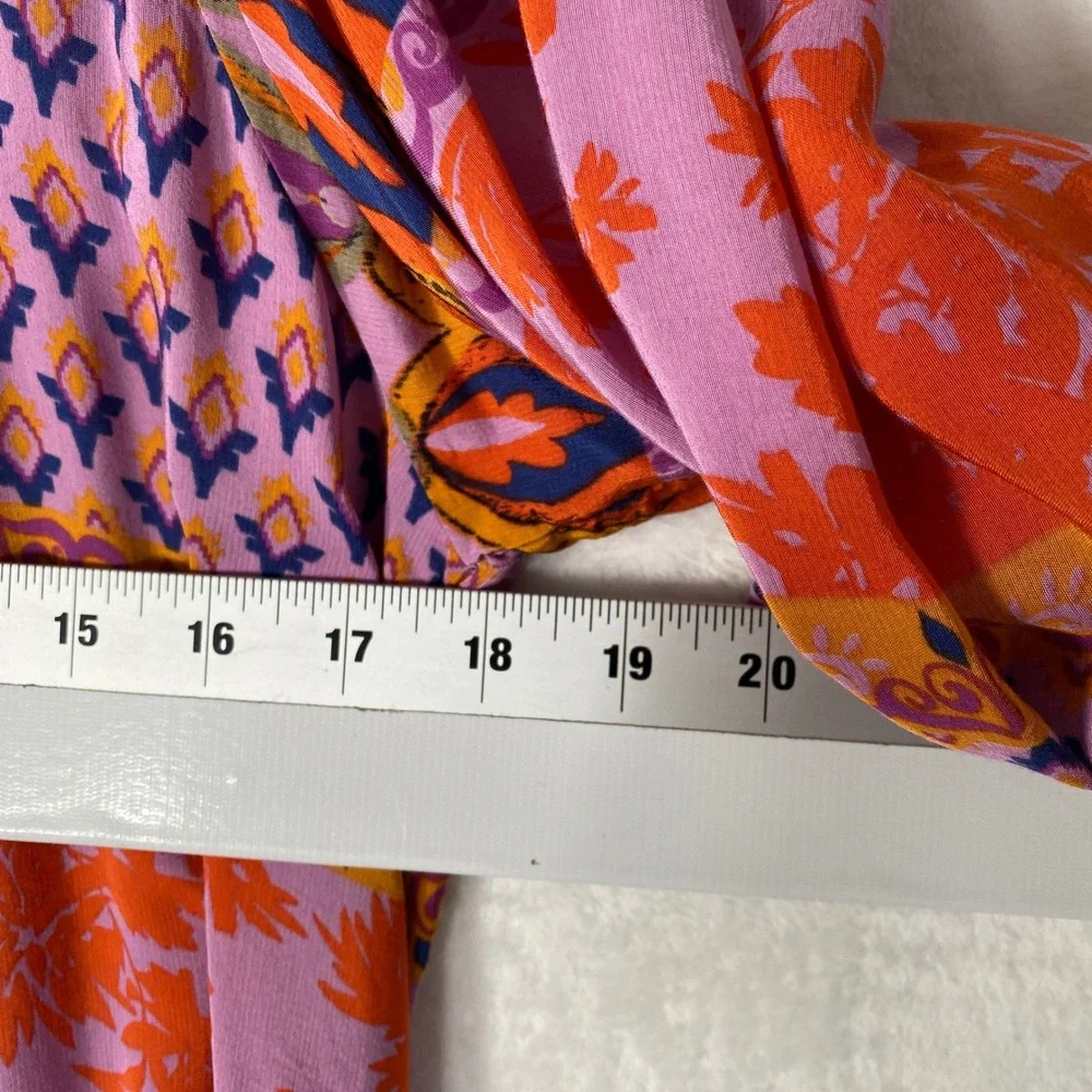 Brooke Webb for Anna & Ava One Size Kimono Robe Duster Boho Floral Orange Purple
